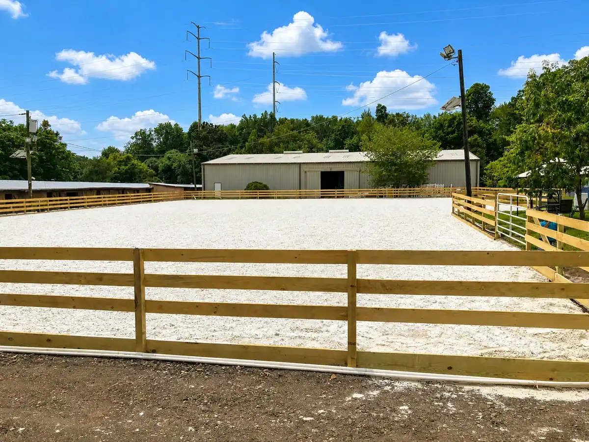 Wood Post & Rail Horse Arena Fence