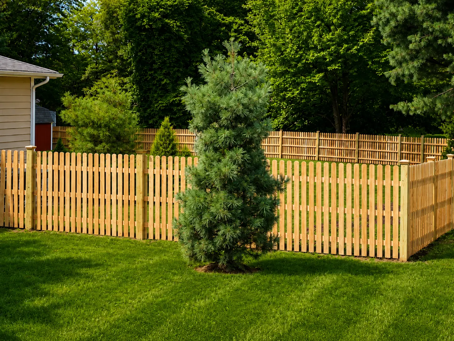 Wood fence installation